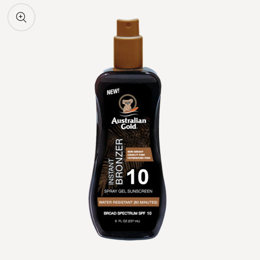 Solcreme Spray Gel m/Bronzer SPF 10