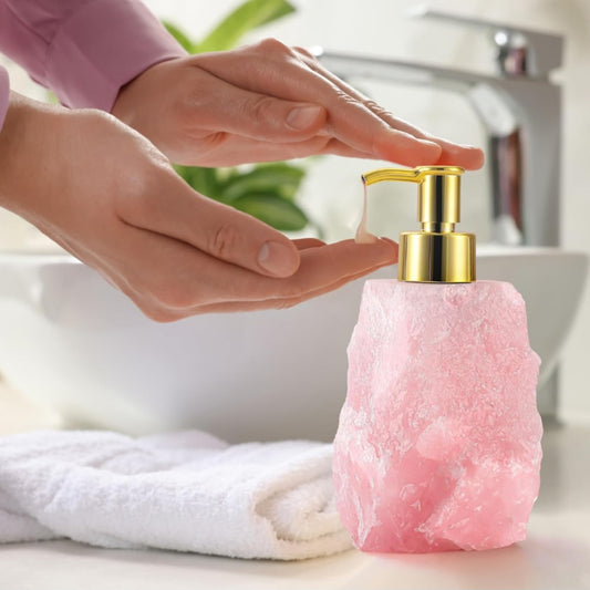 Rosakvarts sæbedispenser